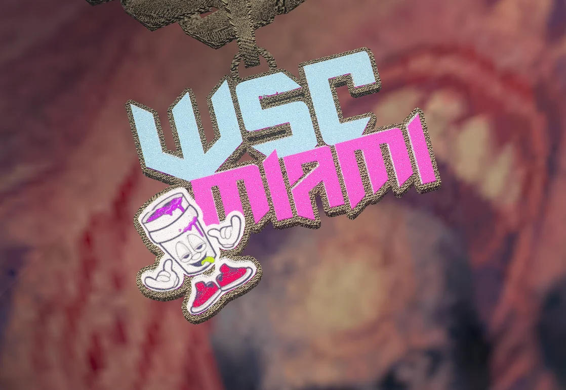 Chaîne 3D WSC Miami modélisée par Visual Frame Designer, pendentif personnalisé pour la scène rap et FiveM